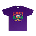 Rhude T-shirts Printed Trendy Pure Cotton