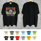 Rhude T-shirts Printed Trendy Pure Cotton