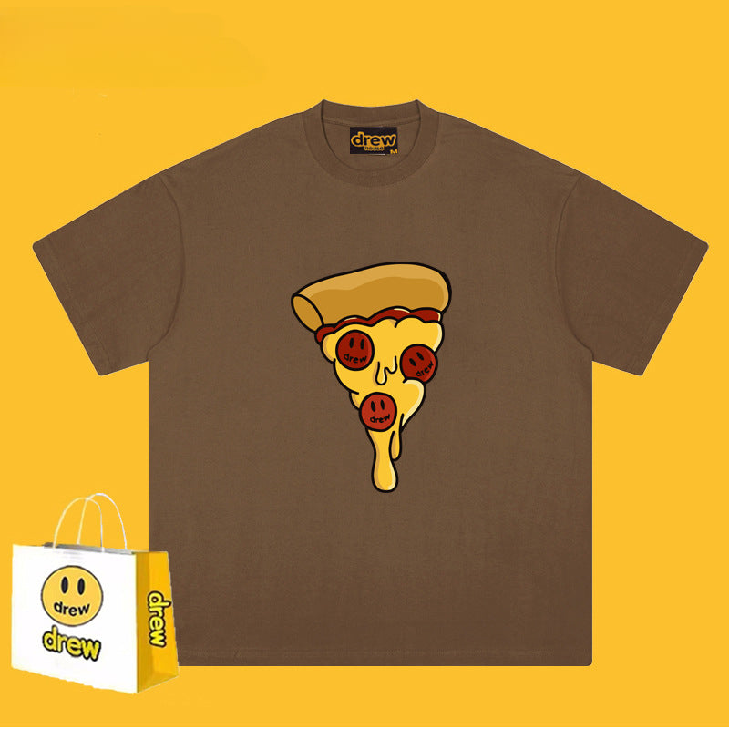 Drew T-shirts Pizza Smiley T-shirt