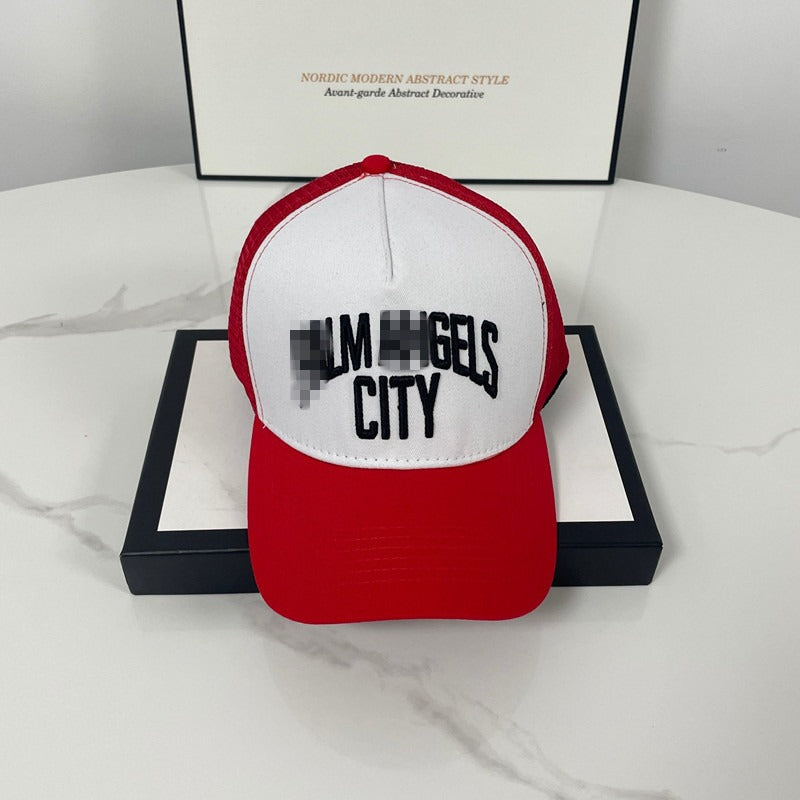 Palm Angels hats flame alphabet palm tree embroidered distressed baseball cap