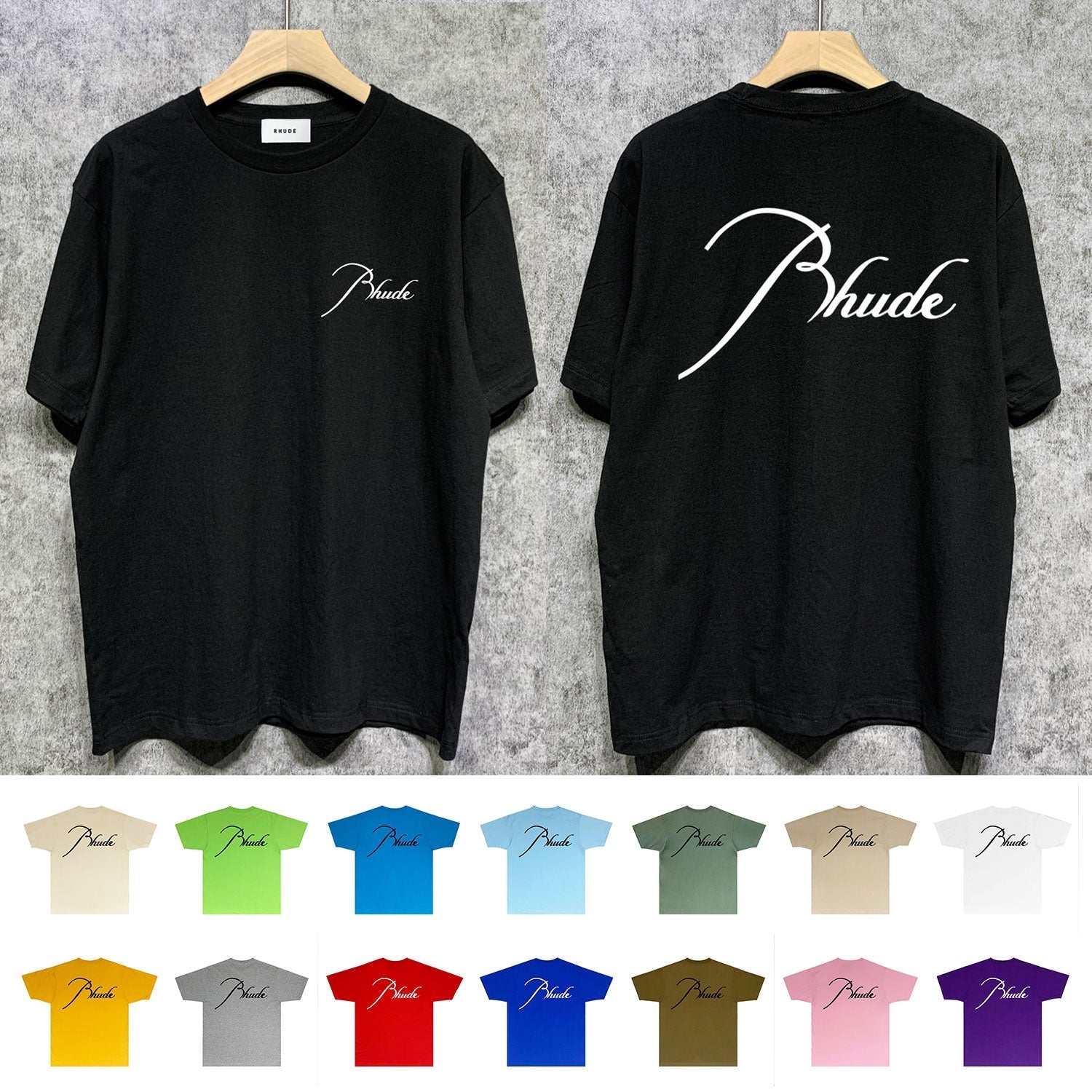 Rhude T-shirts Printed Trendy Pure Cotton