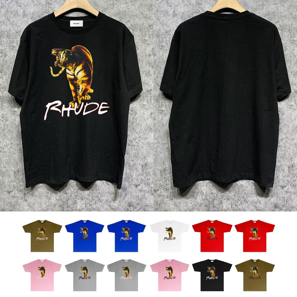 Rhude T-shirts Printed Trendy Pure Cotton