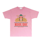 Rhude T-shirts Printed Trendy Pure Cotton
