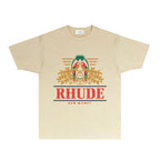 Rhude T-shirts Printed Trendy Pure Cotton
