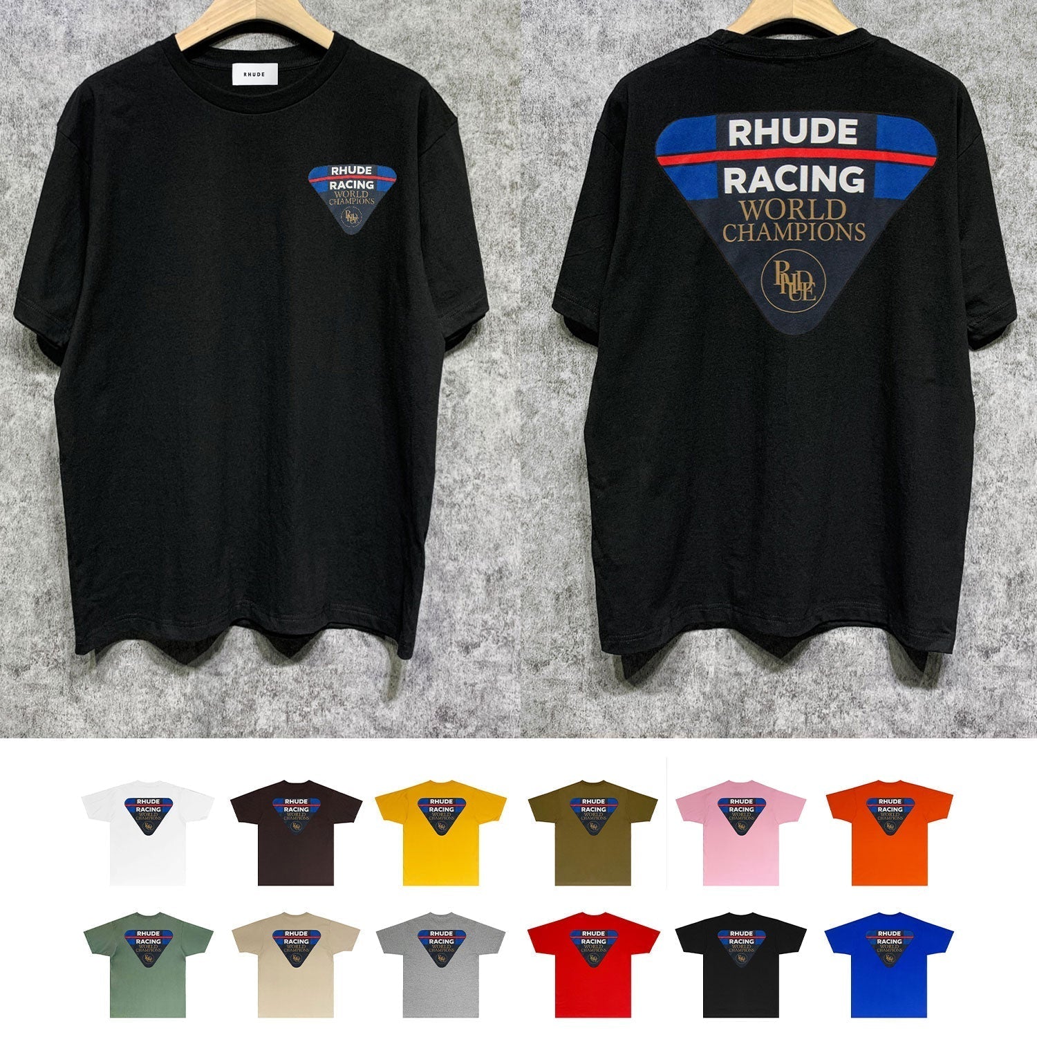 Rhude T-shirts Printed Trendy Pure Cotton