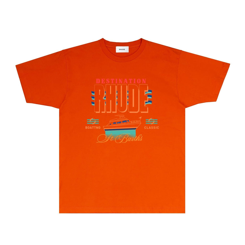 Rhude T-shirts Printed Trendy Pure Cotton