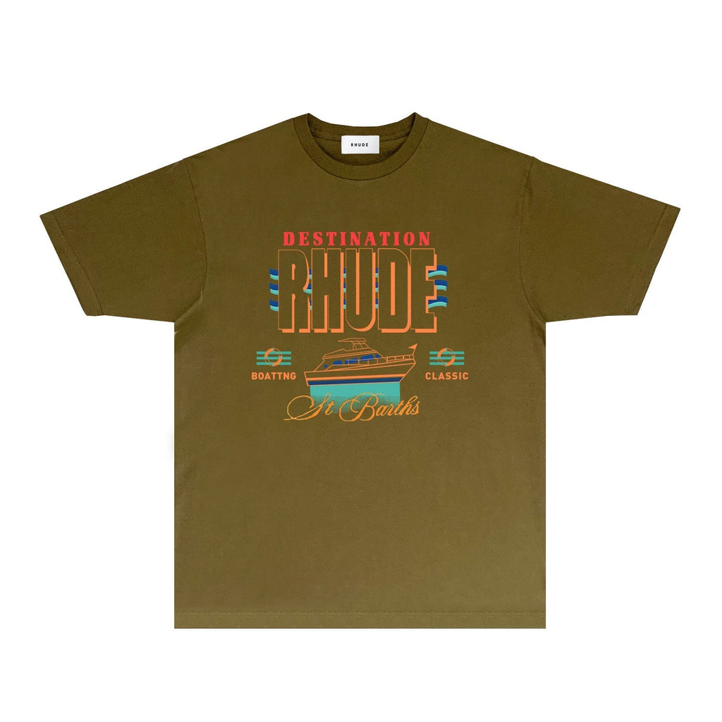 Rhude T-shirts Printed Trendy Pure Cotton