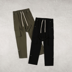 Askyurself Pant Loose Casual Straight-Leg Drawstring Overalls Trousers