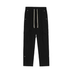 Askyurself Pant Loose Casual Straight-Leg Drawstring Overalls Trousers