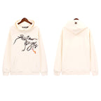 Palm Angels Hoodie Smoke Letter Flame Print Hooded Sweater