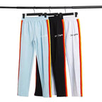 Palm Angle Pants Palm Angels Rainbow Striped Pants Men's and Women's Casual Trousers Loose
