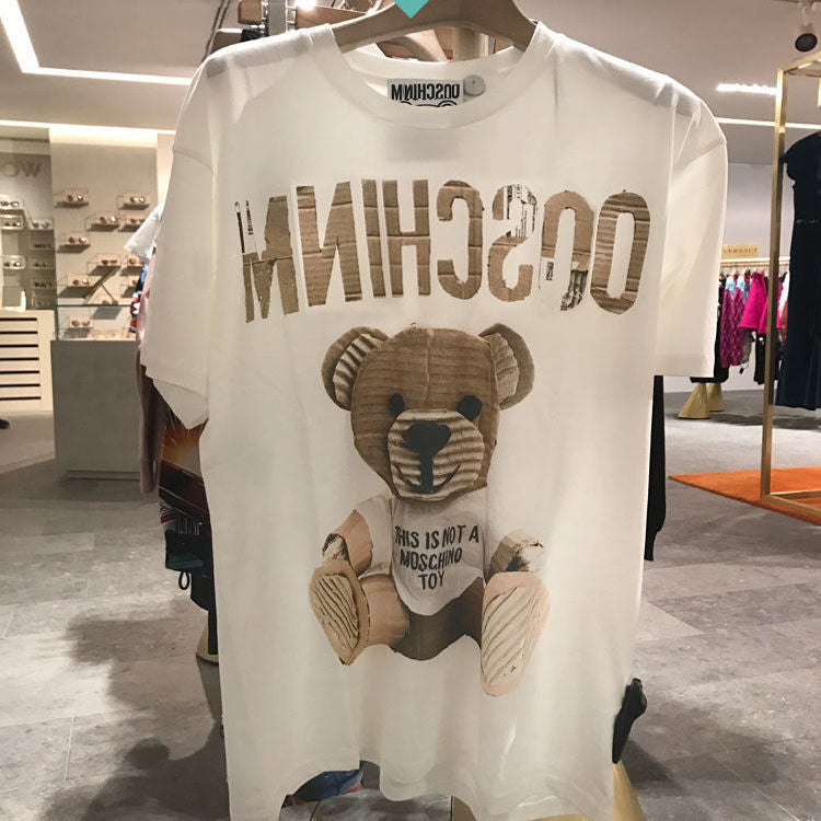 Moschino T-shirt Teddy Bear Printed Round Neck T-shirt