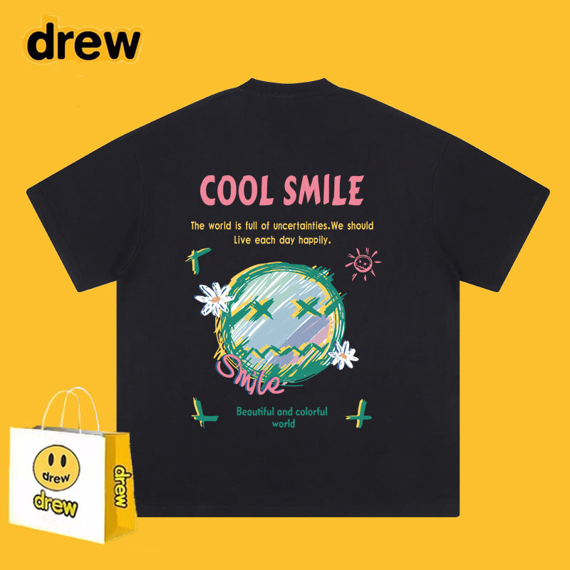 Drew T-shirts Loose round Neck Couple