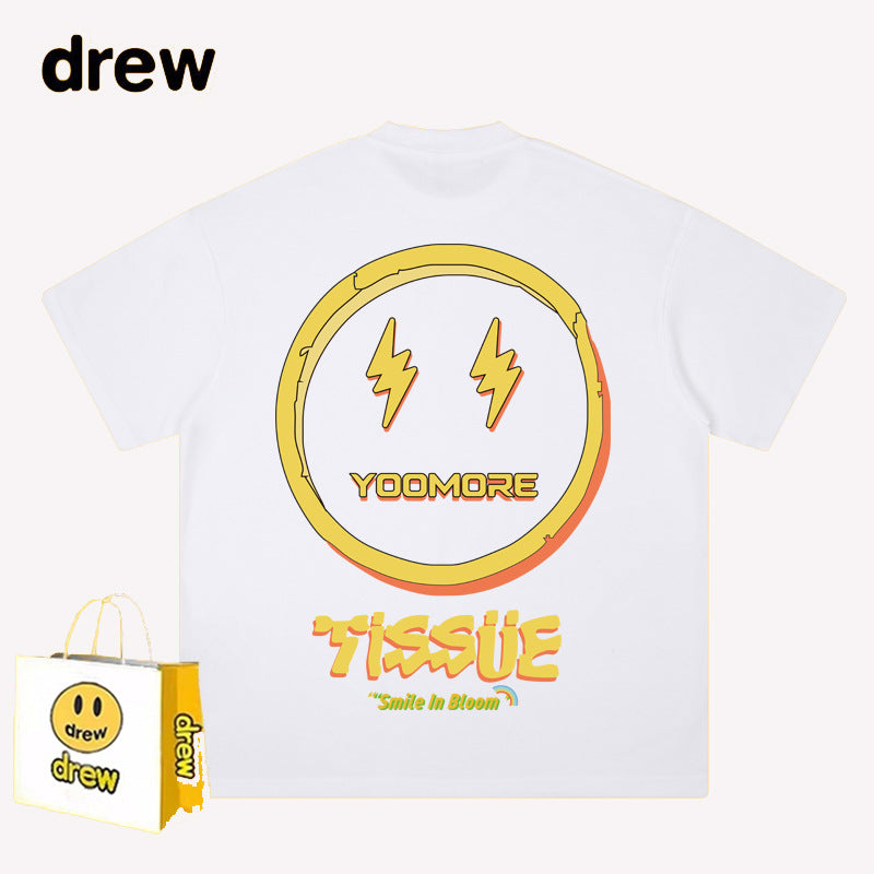 Drew T-shirts Lightning Smiley Print