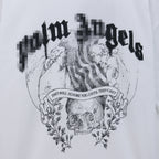 Palm Angels T-shirt Smoke Skull Angel Print Short Sleeve T-shirt