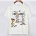 Moschino T-shirt Teddy Bear Mickey Mouse Printed T-shirt Men And Women