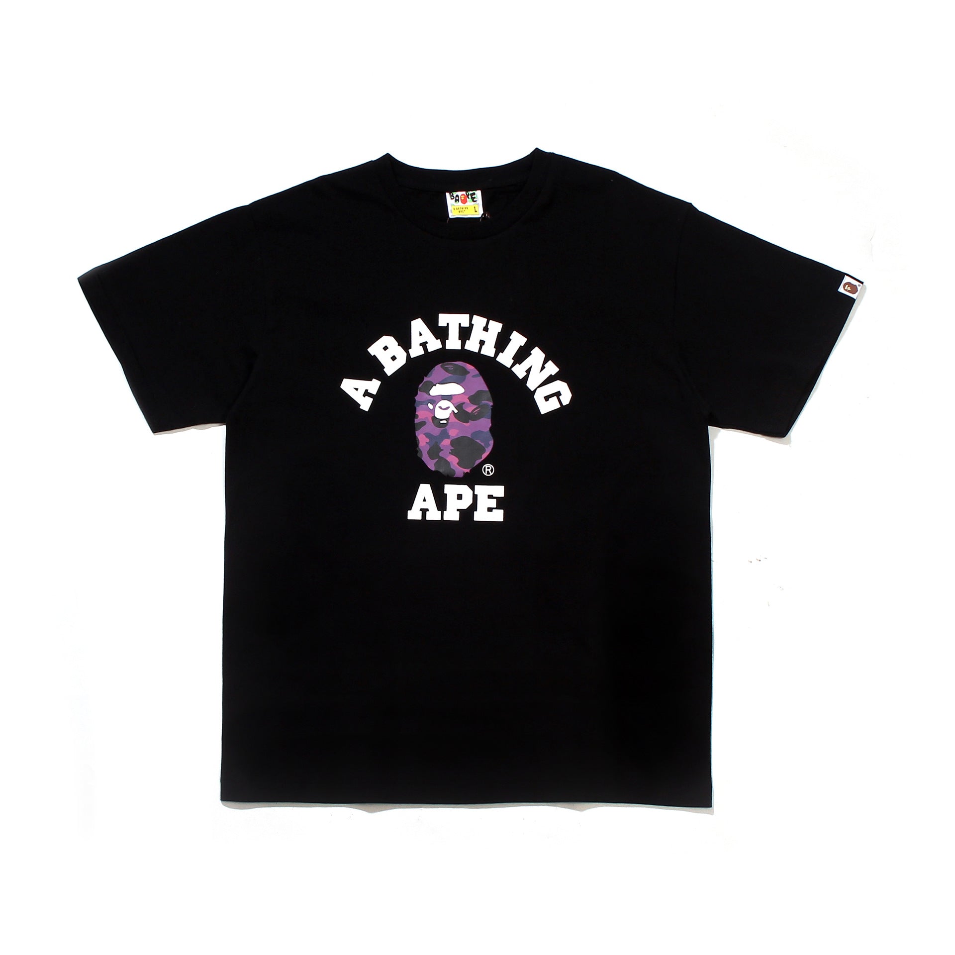 Bape Bearbrick T-Shirt Casual Letter Printed Round Neck Short Sleeve