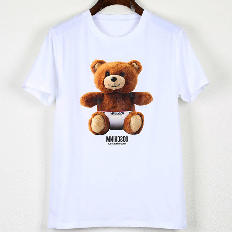Moschino T-shirt Teddy Bear Printed Round Neck T-shirt