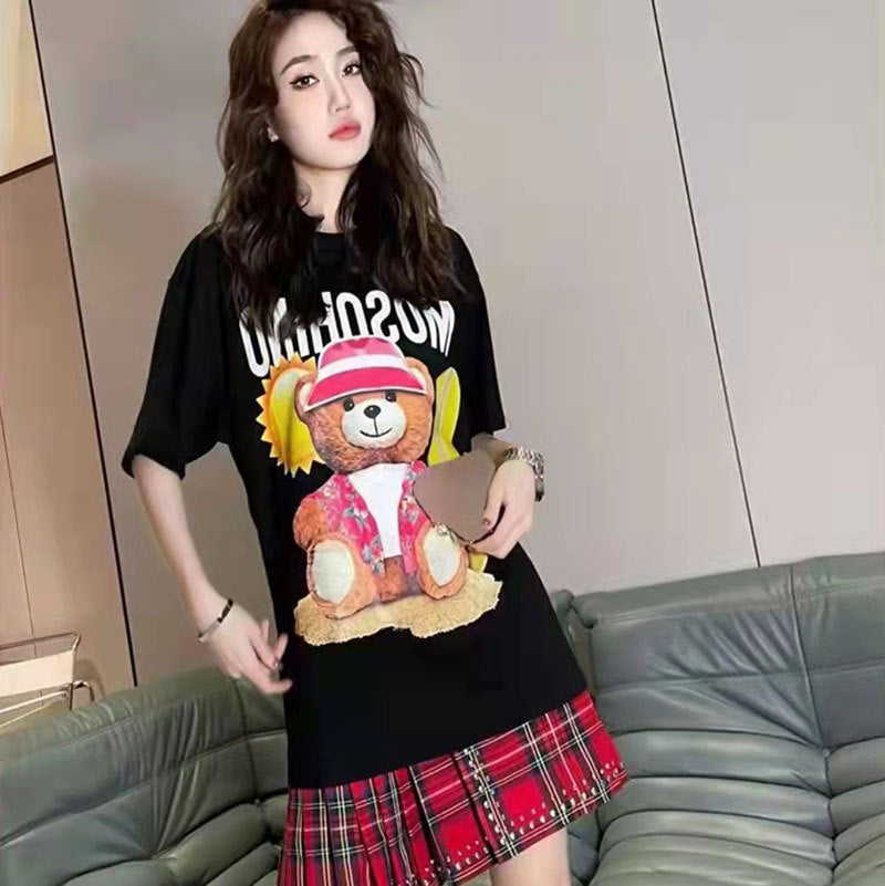 Moschino T-shirt T-shirt Round Neck Pullover Loose