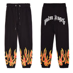 Palm Angle Pants Palm Angels Flame Letter Logo Casual Trousers for Men and Women