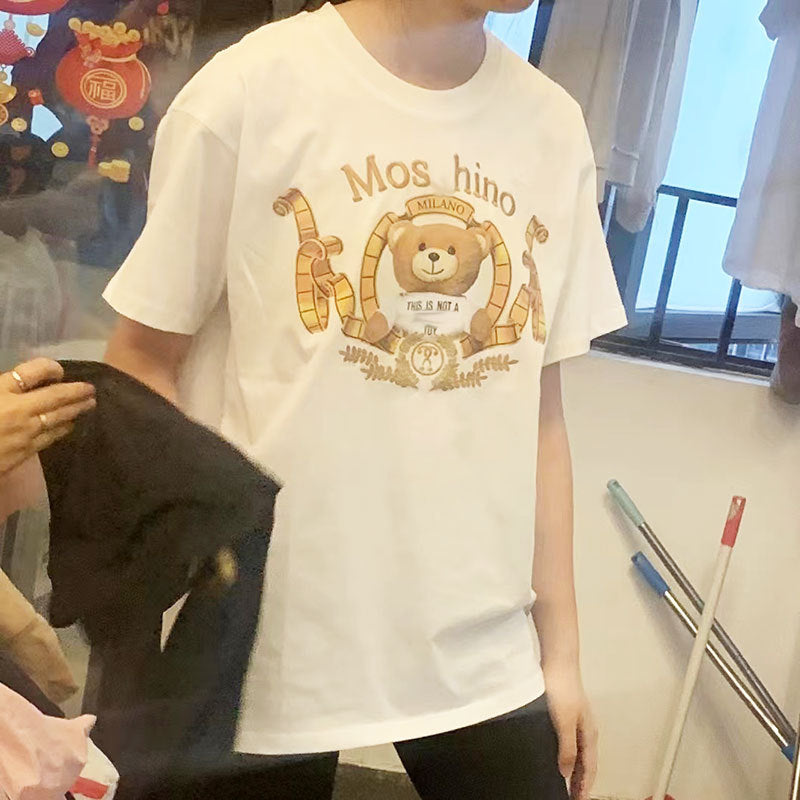 Moschino T-shirt Loose Round Neck T-shirt