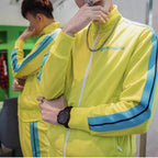 Palm Angle Sweatshirt Palm Angels Black and White Striped Stand Collar Jacket Men and Women Loose Sports