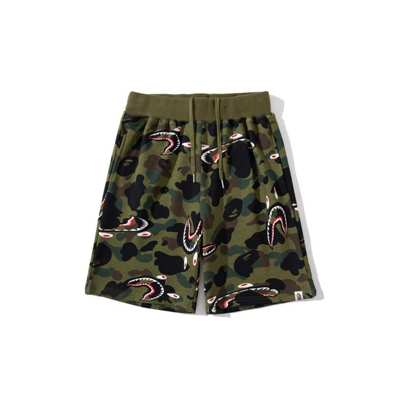 Bathing Ape Shorts Baby Boy and Girl Summer Deformation Shark Head Camouflage Stitching Camouflage Shorts Casual Fifth Pants