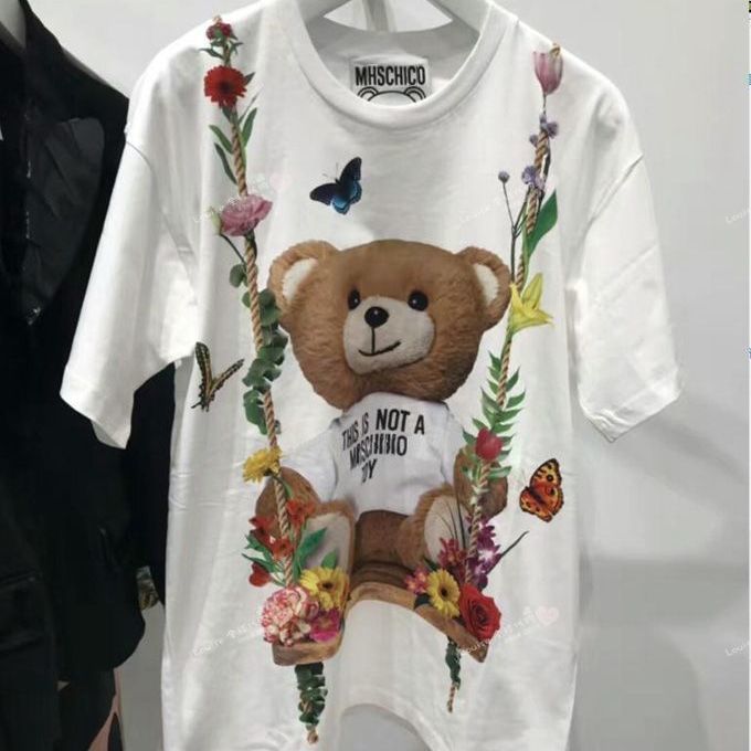 Moschino T-shirt Teddy Bear Pattern Quick-Drying Loose Short Sleeve