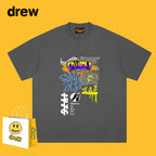 Drew T-shirts Short Sleeve Graffiti Printing