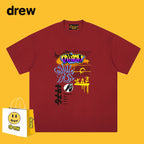Drew T-shirts Short Sleeve Graffiti Printing