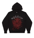 Sp5der OG Rhinestone Hoodie Black