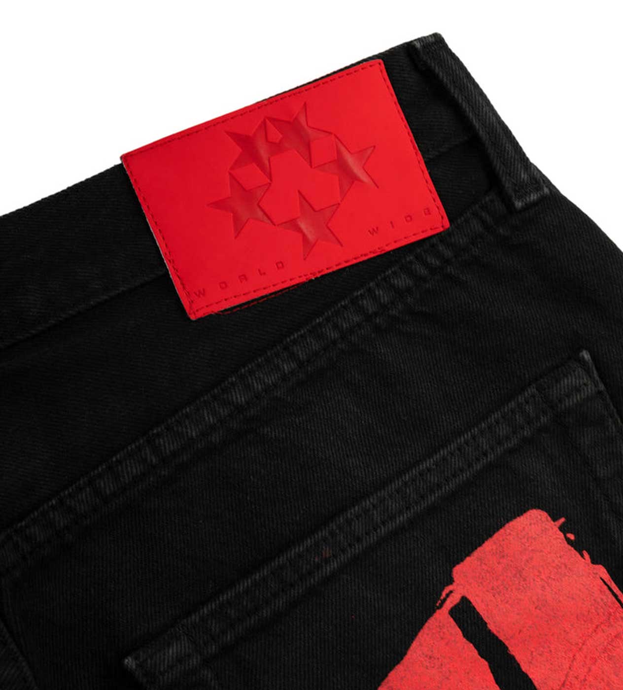 Sp5der Painted Moto Denim Pant Black/Red