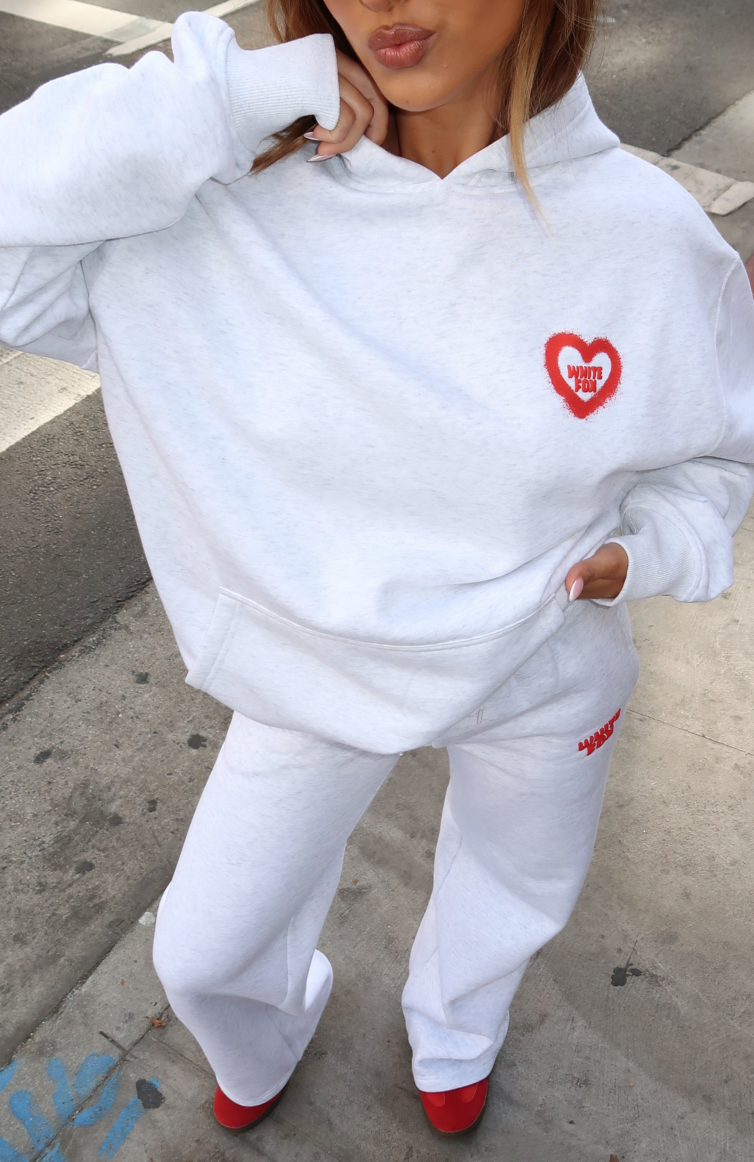 11th Street City Girl At Heart Oversized Hoodie - Cherry Glaze