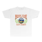 Rhude T-shirts Printed Trendy Pure Cotton