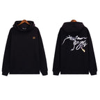 Palm Angels Hoodie Smoke Letter Flame Print Hooded Sweater