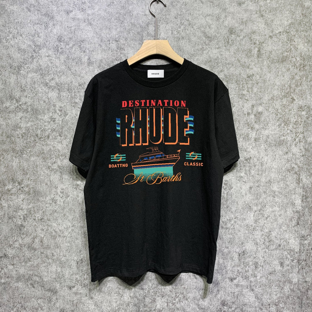 Rhude T-shirts Printed Trendy Pure Cotton
