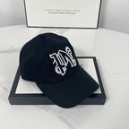 Palm Angels hats flame alphabet palm tree embroidered distressed baseball cap