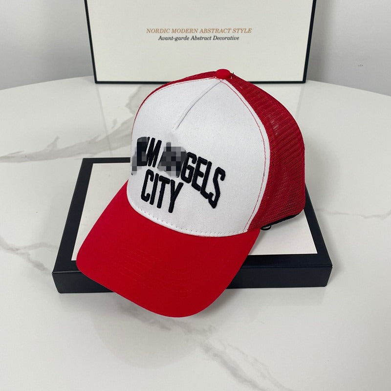 Palm Angels hats flame alphabet palm tree embroidered distressed baseball cap