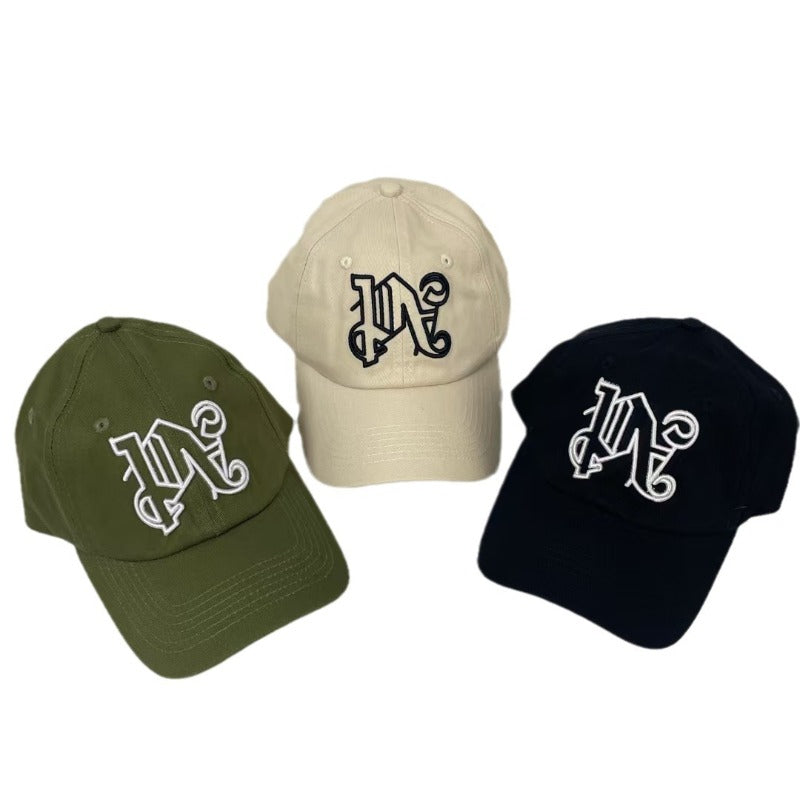 Palm Angels hats flame alphabet palm tree embroidered distressed baseball cap