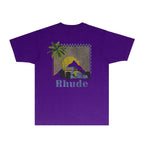 Rhude T-shirts Printed Trendy Pure Cotton