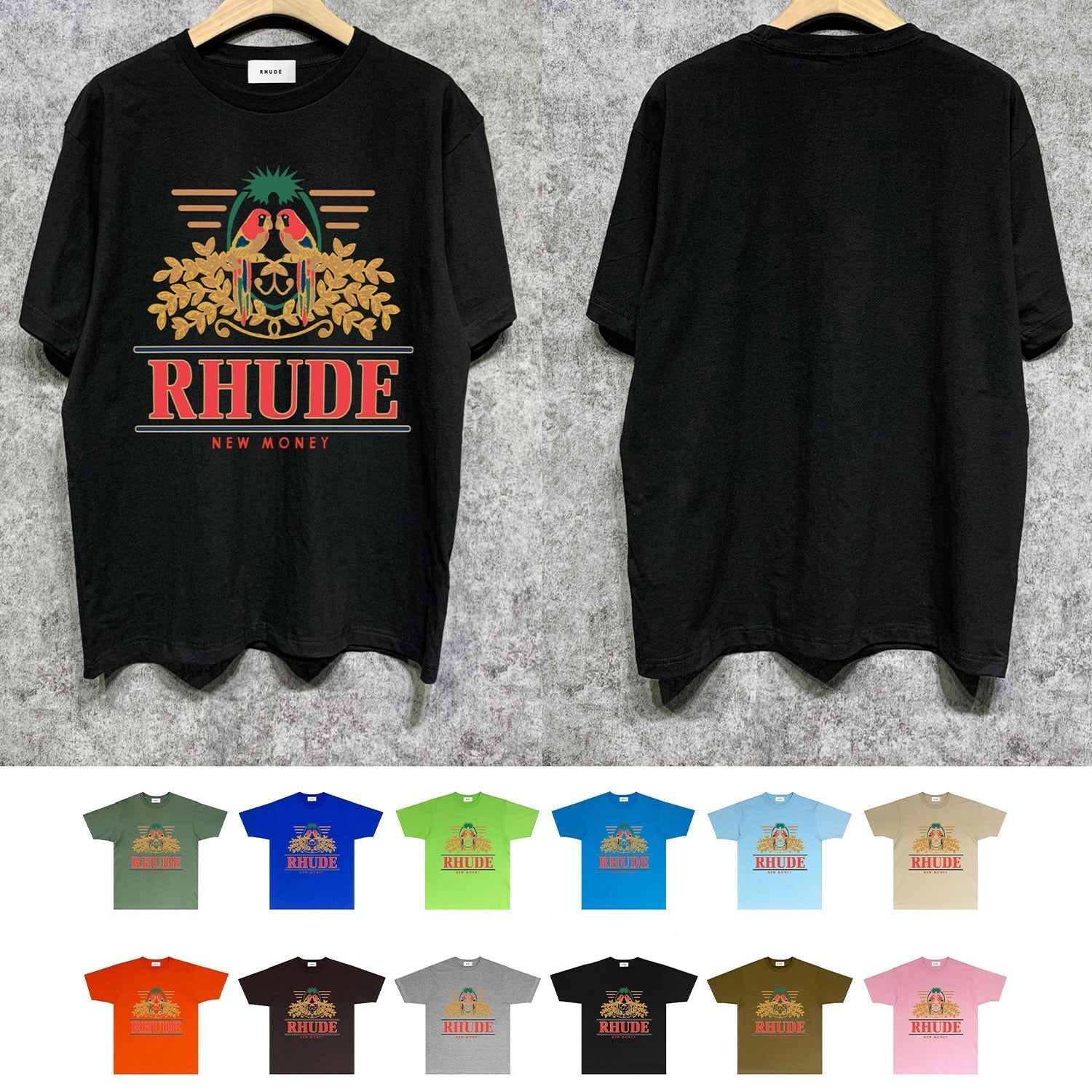 Rhude T-shirts Printed Trendy Pure Cotton
