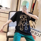 Moschino T-shirt Round Neck Bear T-shirt Short Sleeve Couple