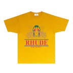 Rhude T-shirts Printed Trendy Pure Cotton