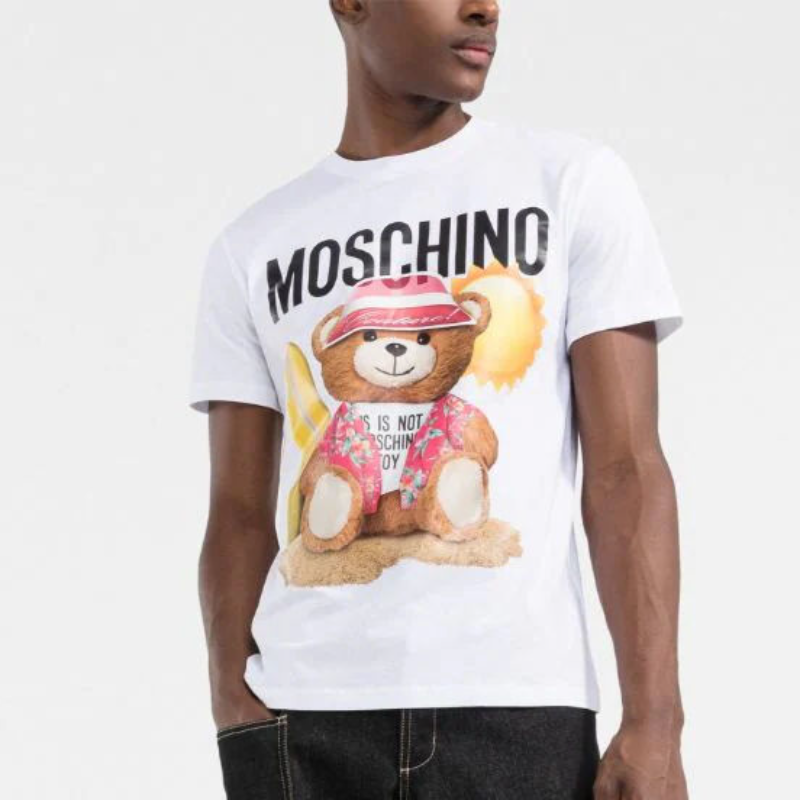 Moschino T-shirt Sunshine Teddy Bear Short Sleeve T-shirt Men And Women