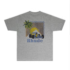 Rhude T-shirts Printed Trendy Pure Cotton