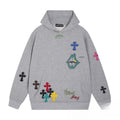 Chrome Heart Hoodie Chrome Hearts Colored Cross Leather Sanskrit Hooded Sweater